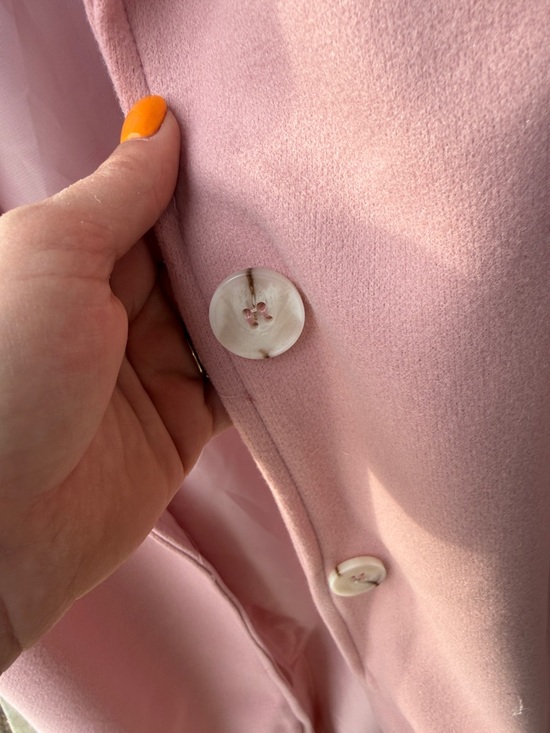 Classic Long Pink Wool-Blend Coat - Picture 2 of 3